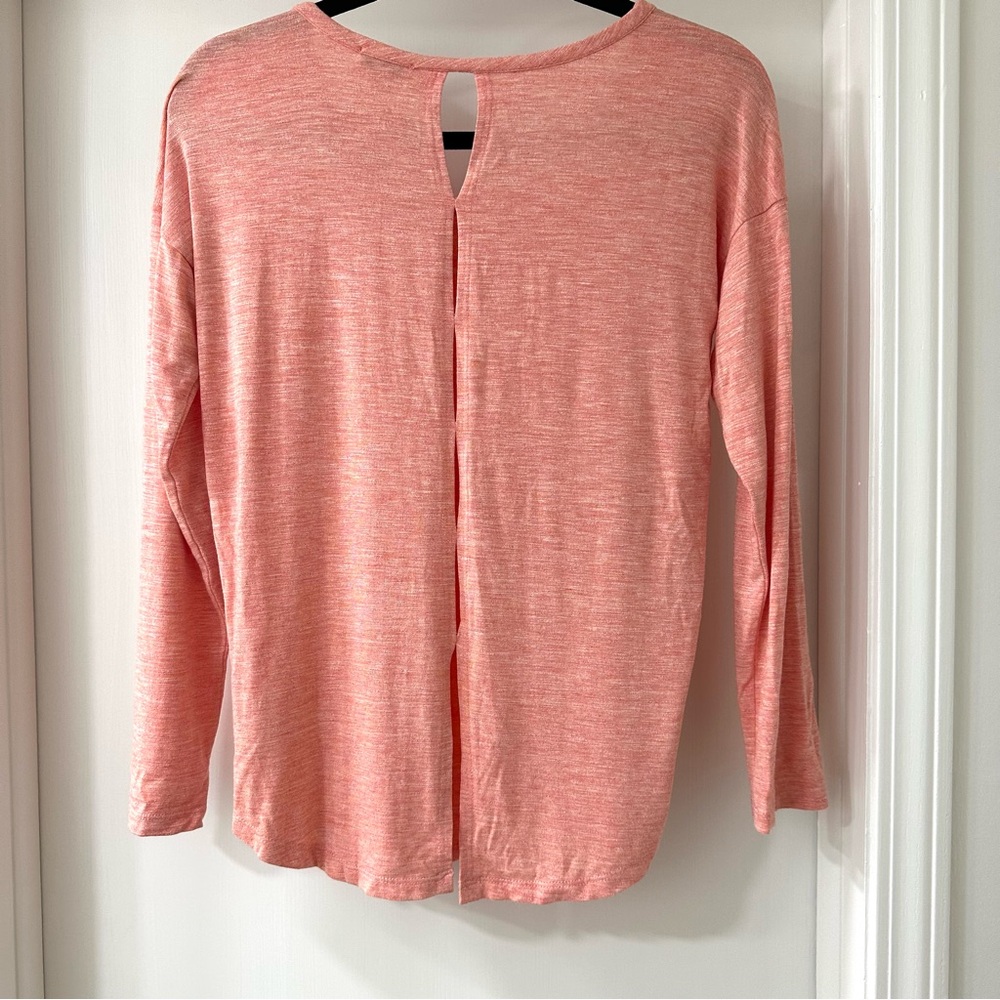 Splendid Women’s Coral Long Sleeve Top with Open Back Detail, Size XS - Picture 6 of 10